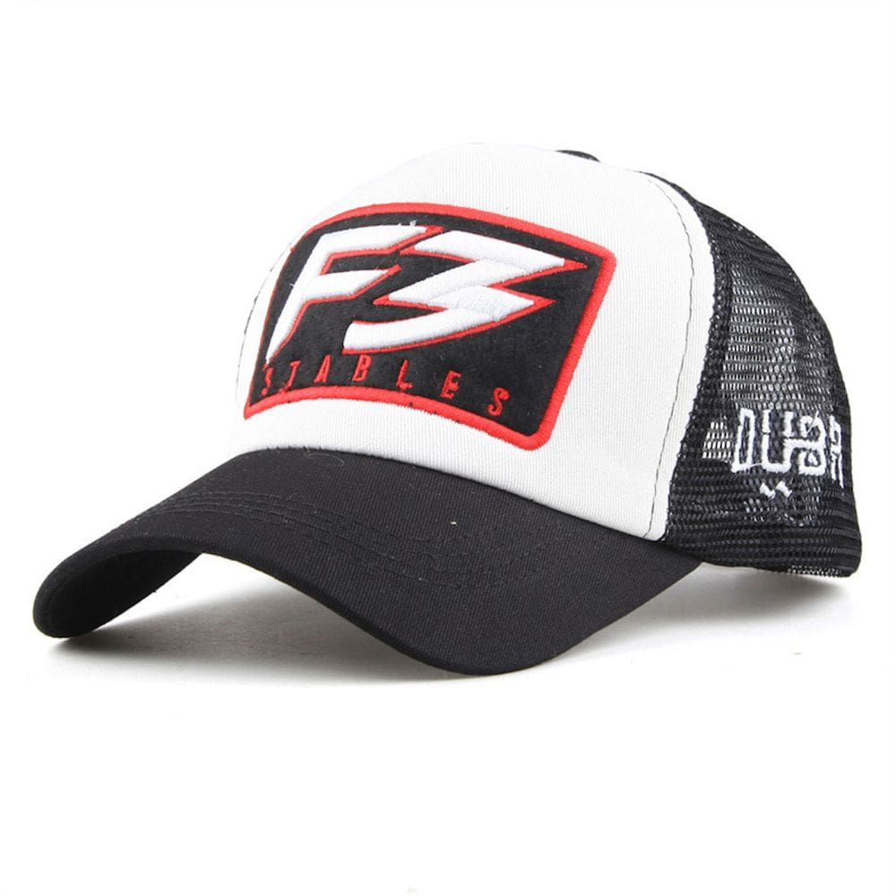 Boné de beisebol F3 Stables Anime Snapback, algodão preto