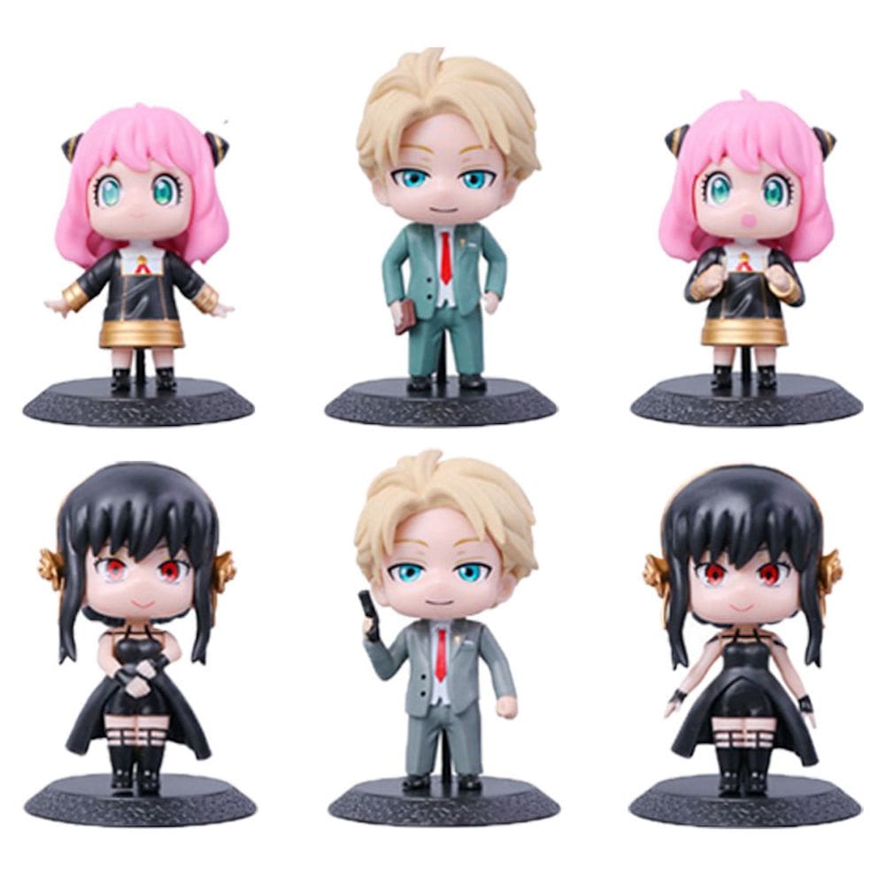 Coleção de brinquedos de figuras de anime, modelo 6 peças, família Spys, 10 cm
