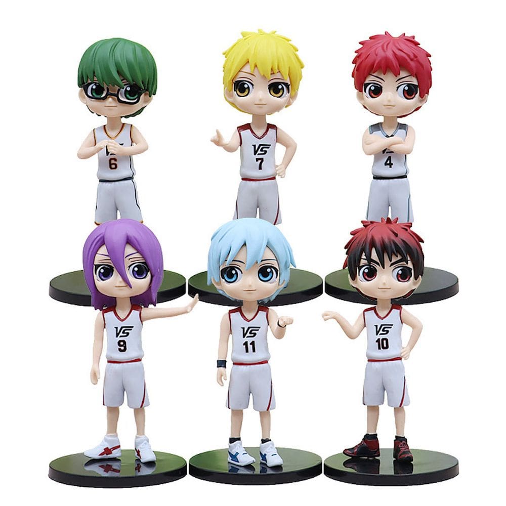 Coleção de brinquedos de figuras de anime modelo Kuroko`s Basketball x6