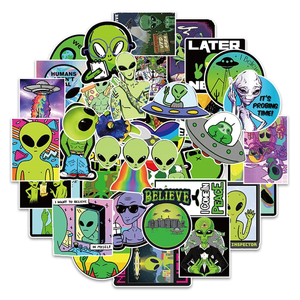 Adesivo Anime Alien Vinyl Cartoon para garrafa de água (50 unidades)