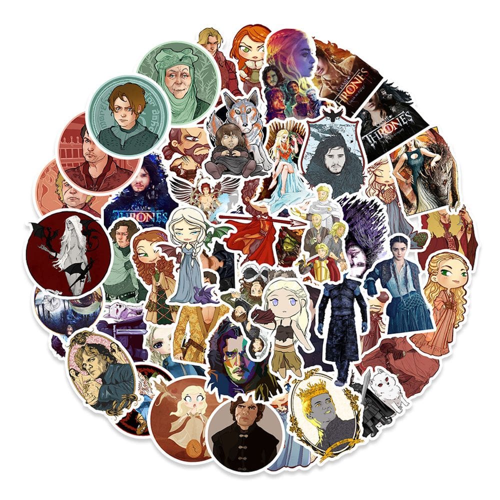 Adesivo de 100 unidades de anime Games Ofs Thrones Vinyl Cartoon Anime