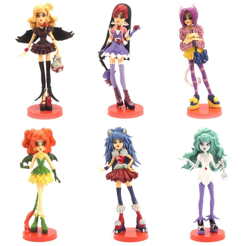 Coleção Figure Toy Monster Girl Anime 6 peças de PVC de 10,5 cm