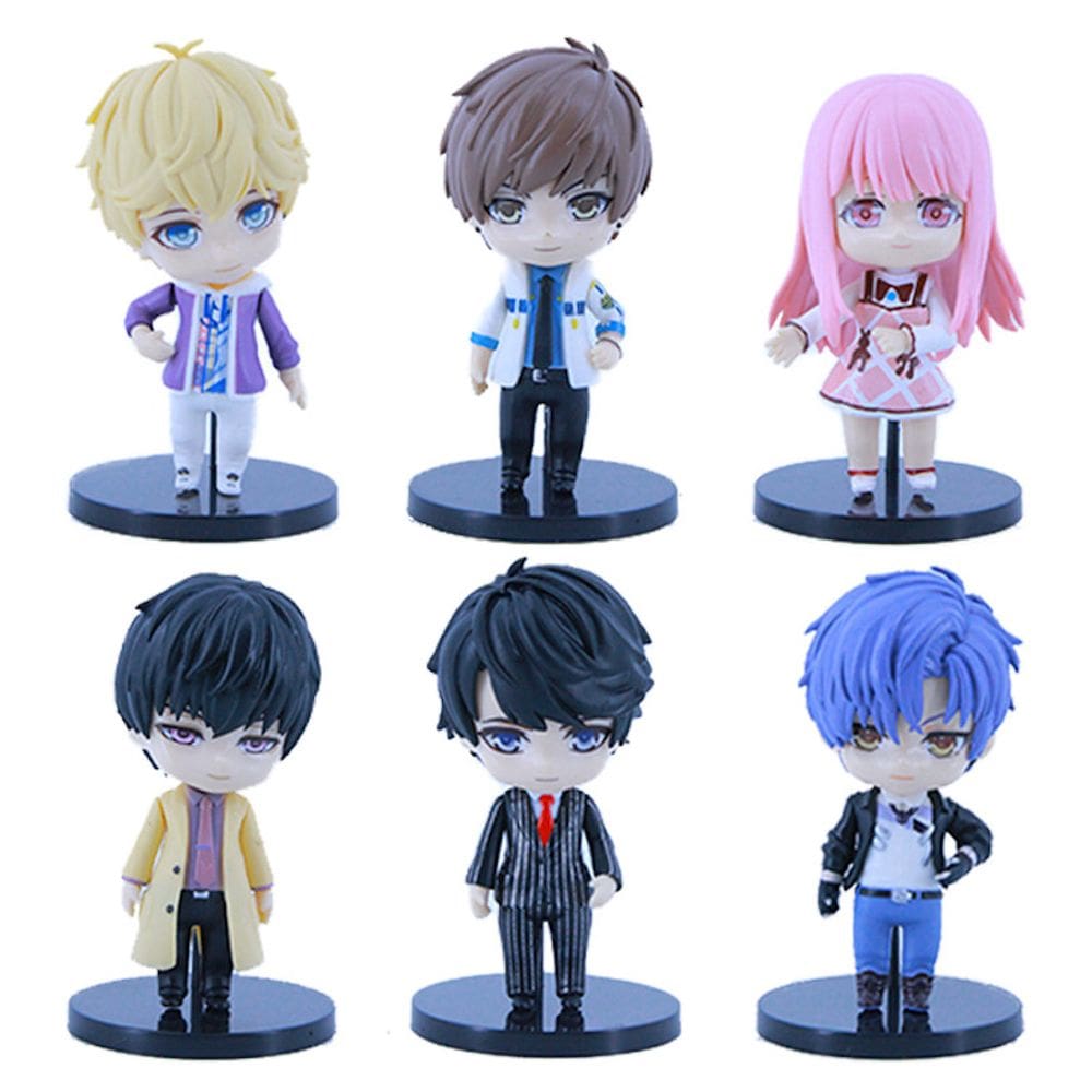 Coleção de brinquedos de figuras de anime Love Producer 6 peças de PVC de 10 cm