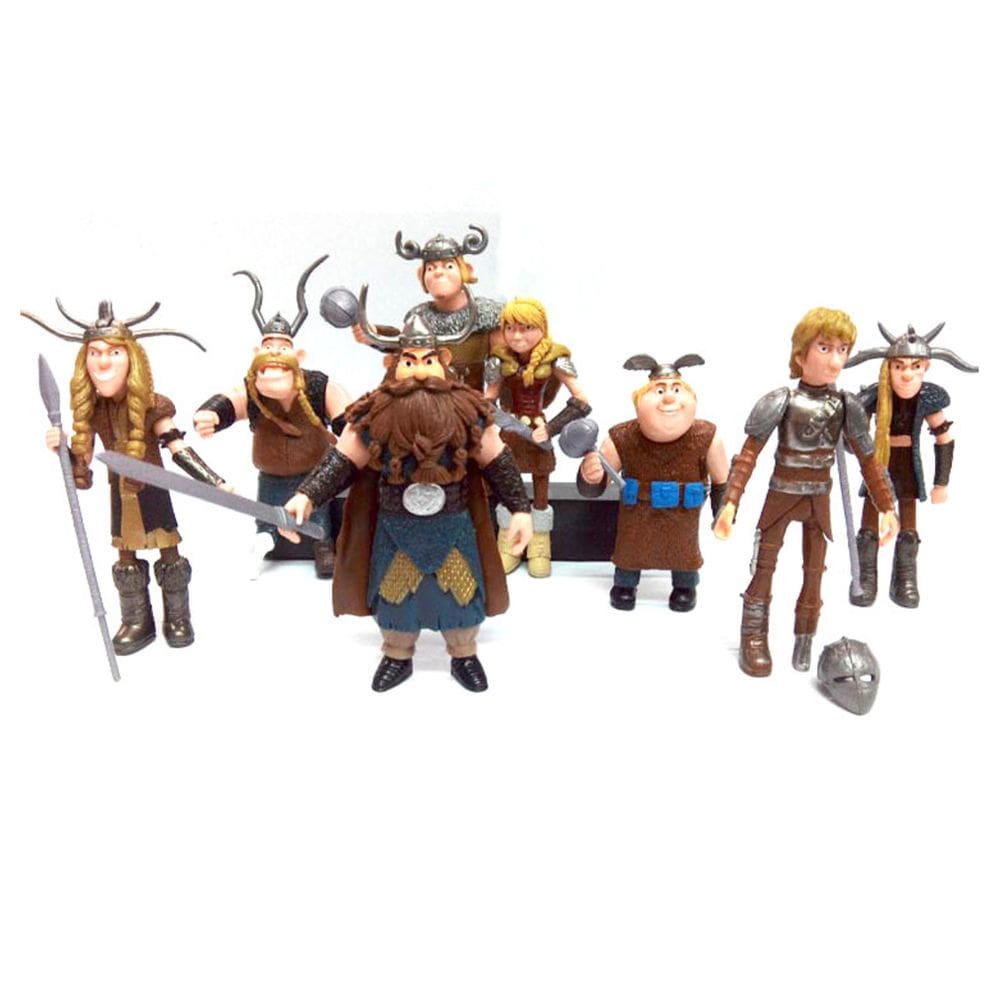 Coleção Figure Toy Train Dragon Toothless 8 unidades de 10 a 13 cm