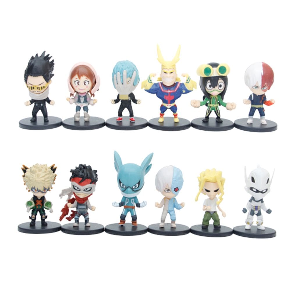 Coleção de brinquedos de figuras de anime My Heros Academias 7 cm 12 unidades