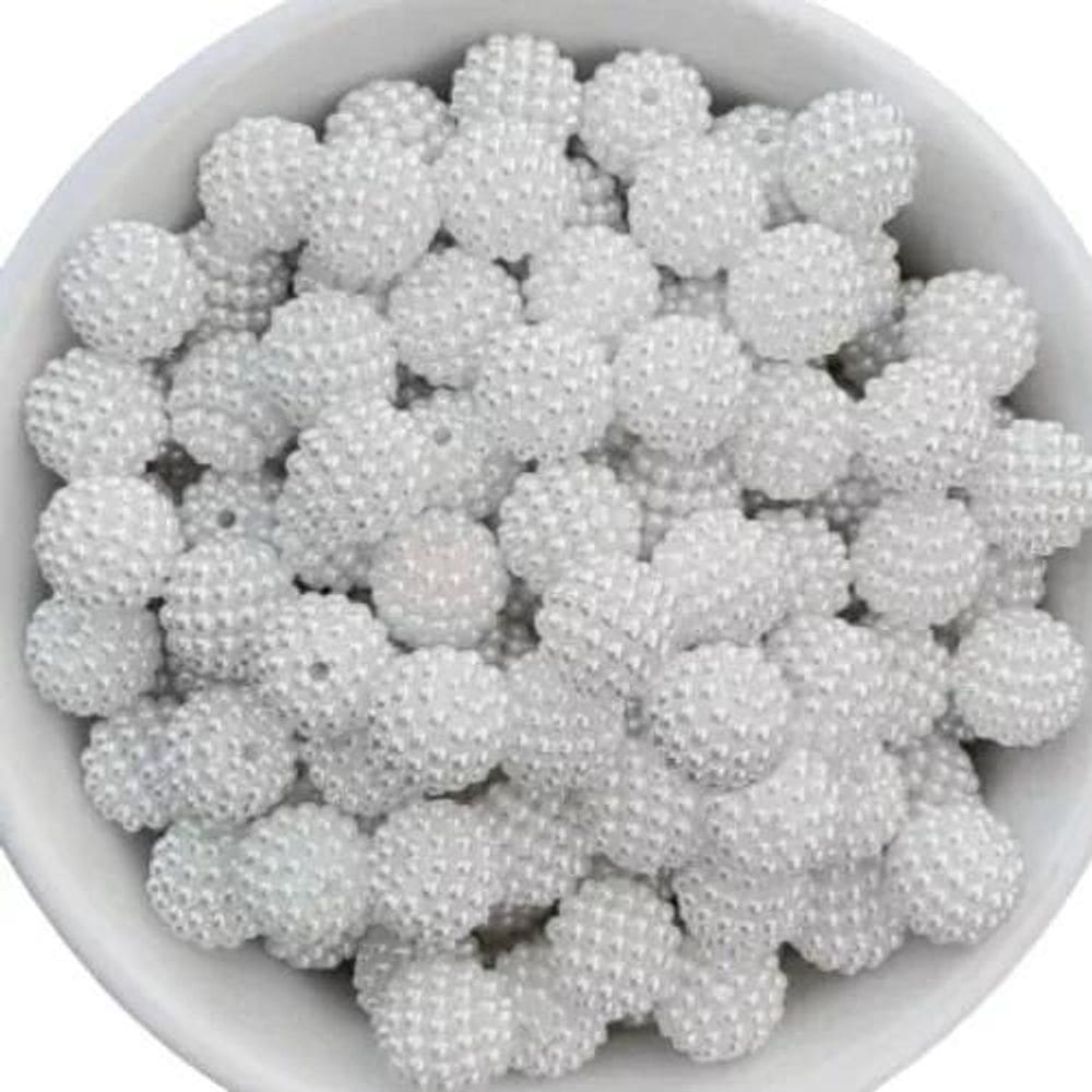 2X Perola Craquelada Amora Branca 10Mm Chinelo - 150 Unidad