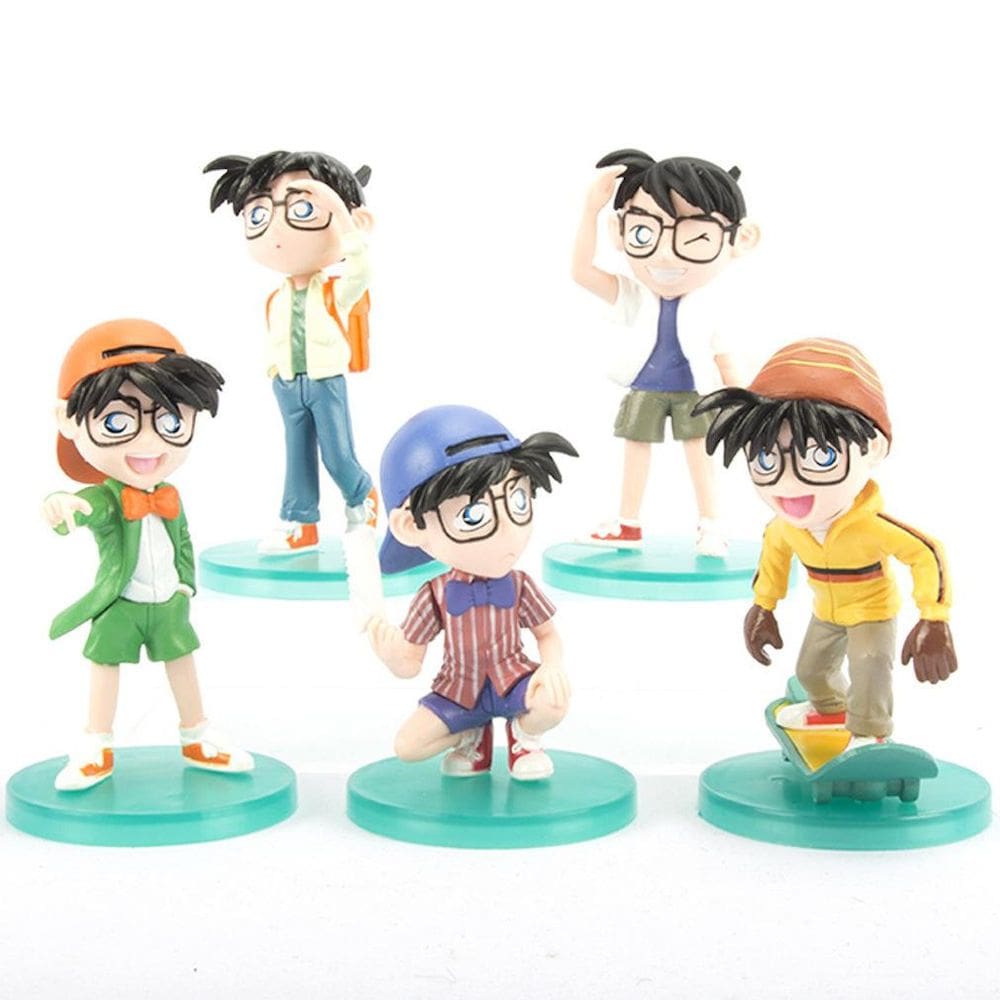 Figura: Toy Car Decoration, coleção de bonecas de anime, Conan, 5 unidades