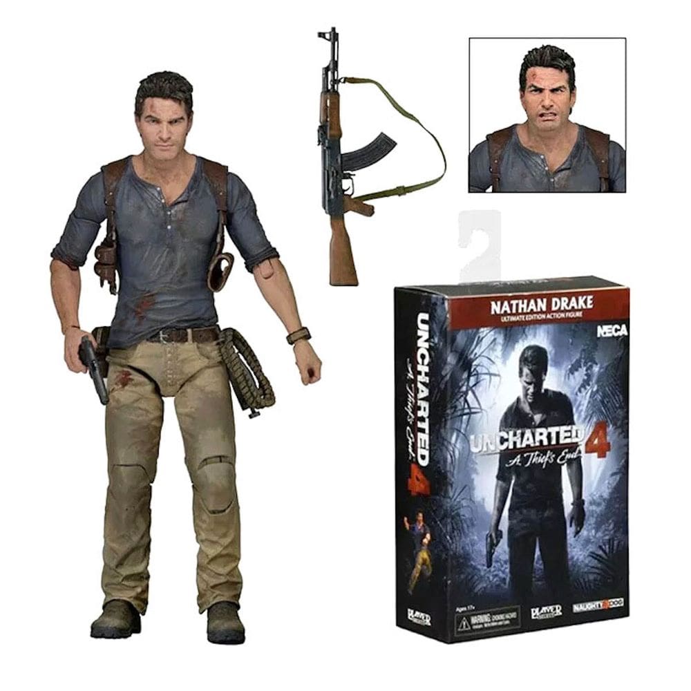Boneco de anime, modelo colecionável, Uncharted Nathan`s Drake