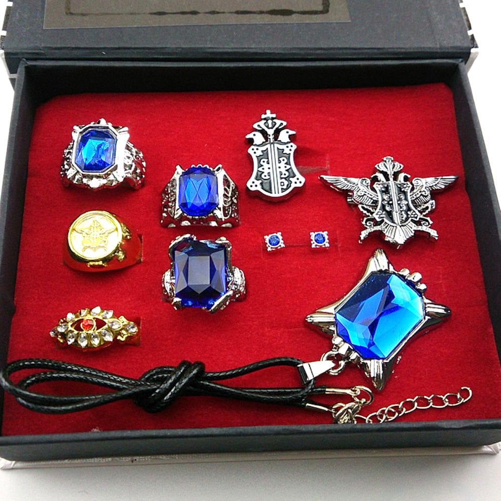 Conjunto de joias Kuroshitsuji Black Bulter Sebastian para adultos