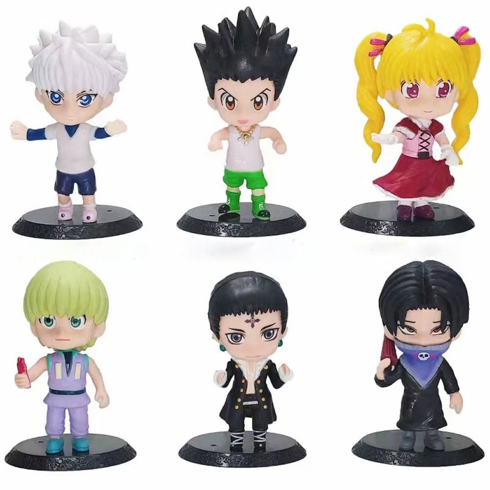 Coleção de brinquedos de figuras de anime, decoração de modelos, 6 peças, caçadores, 10 cm