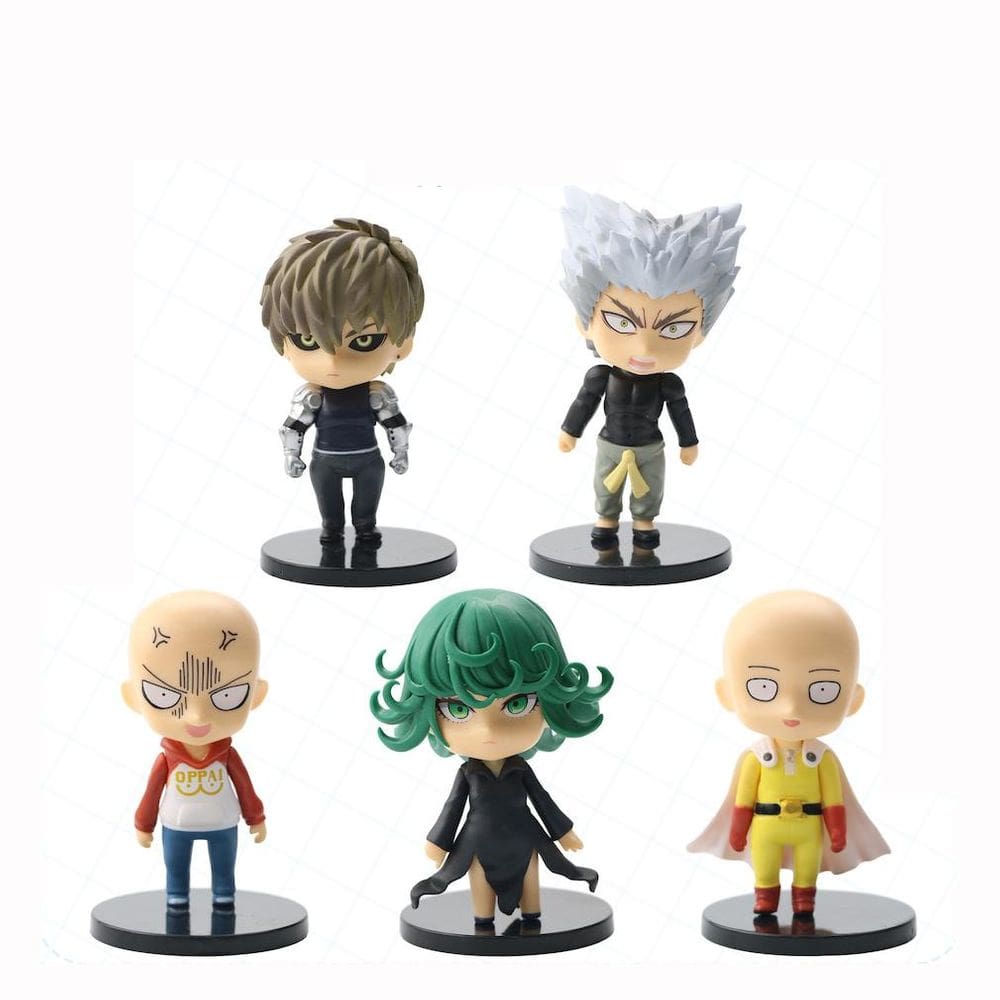 Conjunto de bonecos, 5 peças, coleção de anime One Punch Man Saitama, 9-11 cm
