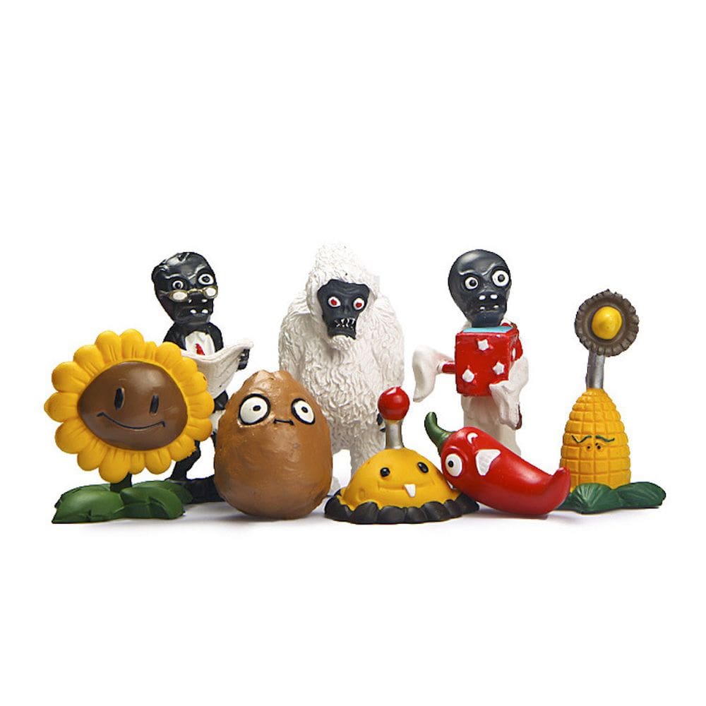 Coleção de brinquedos de figuras Plants Zombies Anime 8 unidades Model Decora