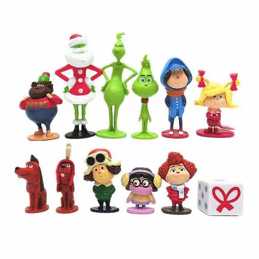 Coleção Figure Toy, 12 peças, The Grinch Mini Anime Doll