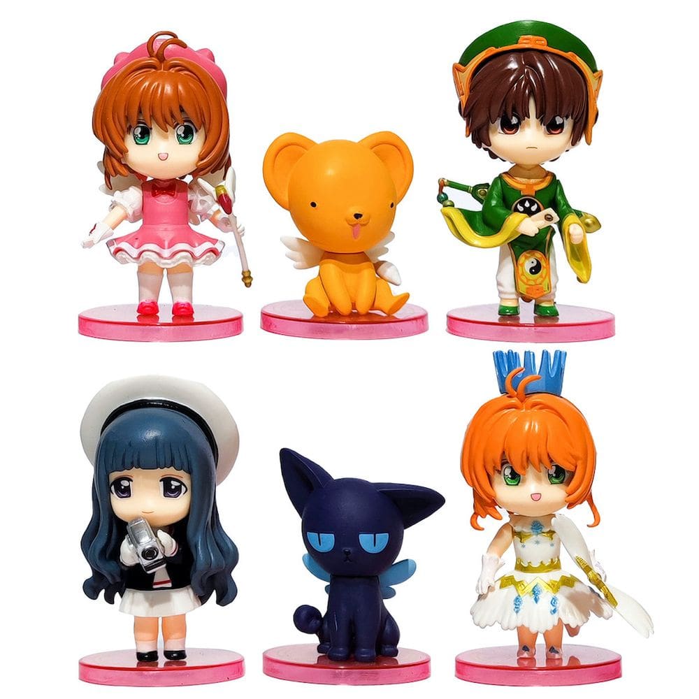 Figure Toy Collection Card Captor Sakura Anime 6 unidades, modelo D