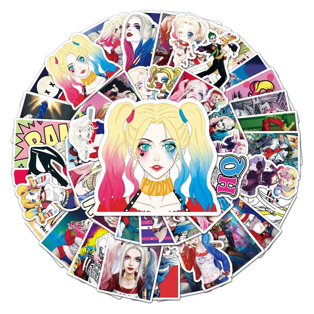 Adesivo Anime Harleys Quinns Vinyl Cartoon Anime 50 unidades