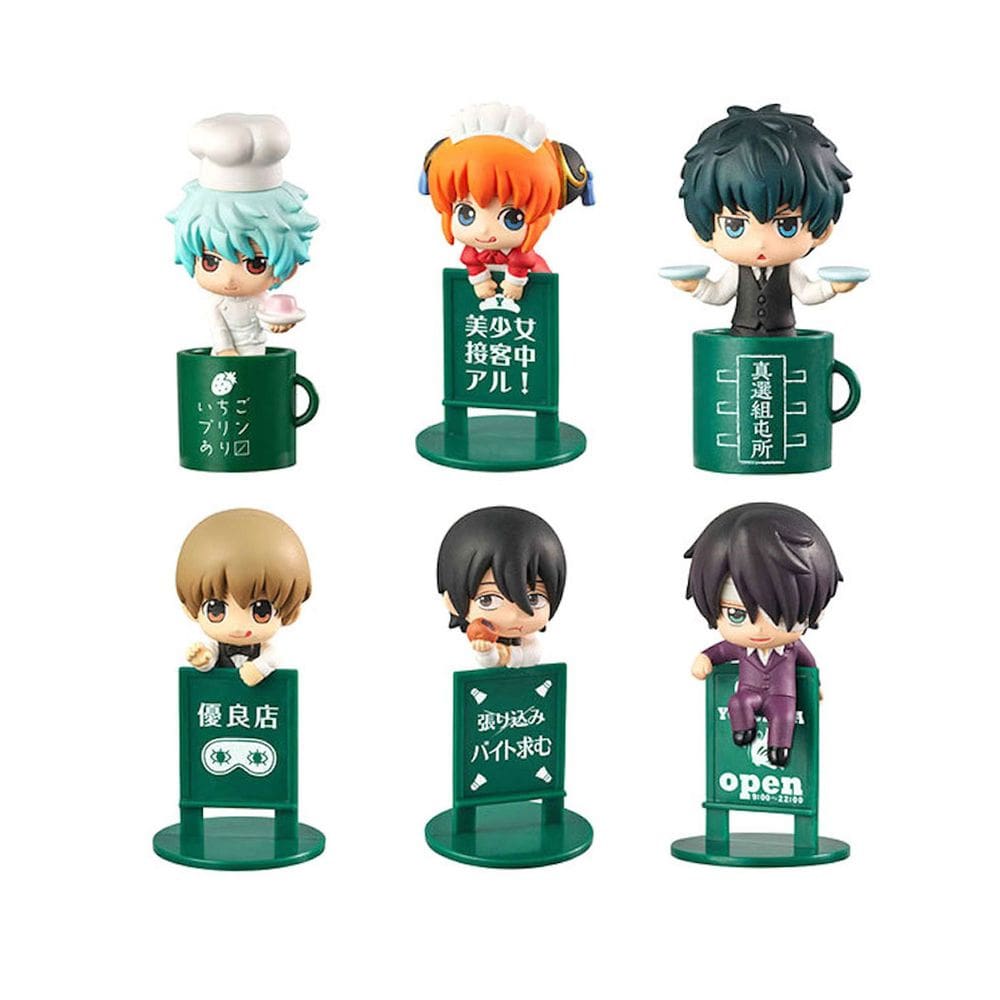 Coleção de brinquedos de figuras de anime Gintamas Sakatas Gintokis 6 unidades