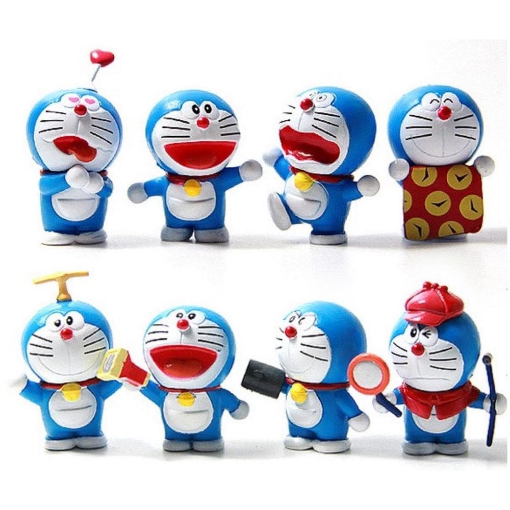 Figure Toy Collection Doraemons Jingle, modelo de 8 peças para anime
