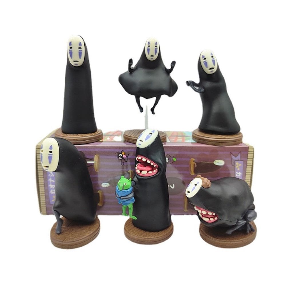 Coleção de brinquedos de figuras de anime, modelo 6 unidades, No Faces Man Man