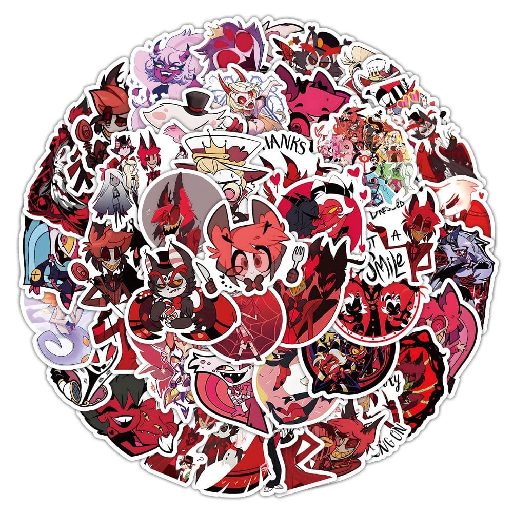 Pacote de adesivos Hazbins Hotels Lucifers Morningstars x50