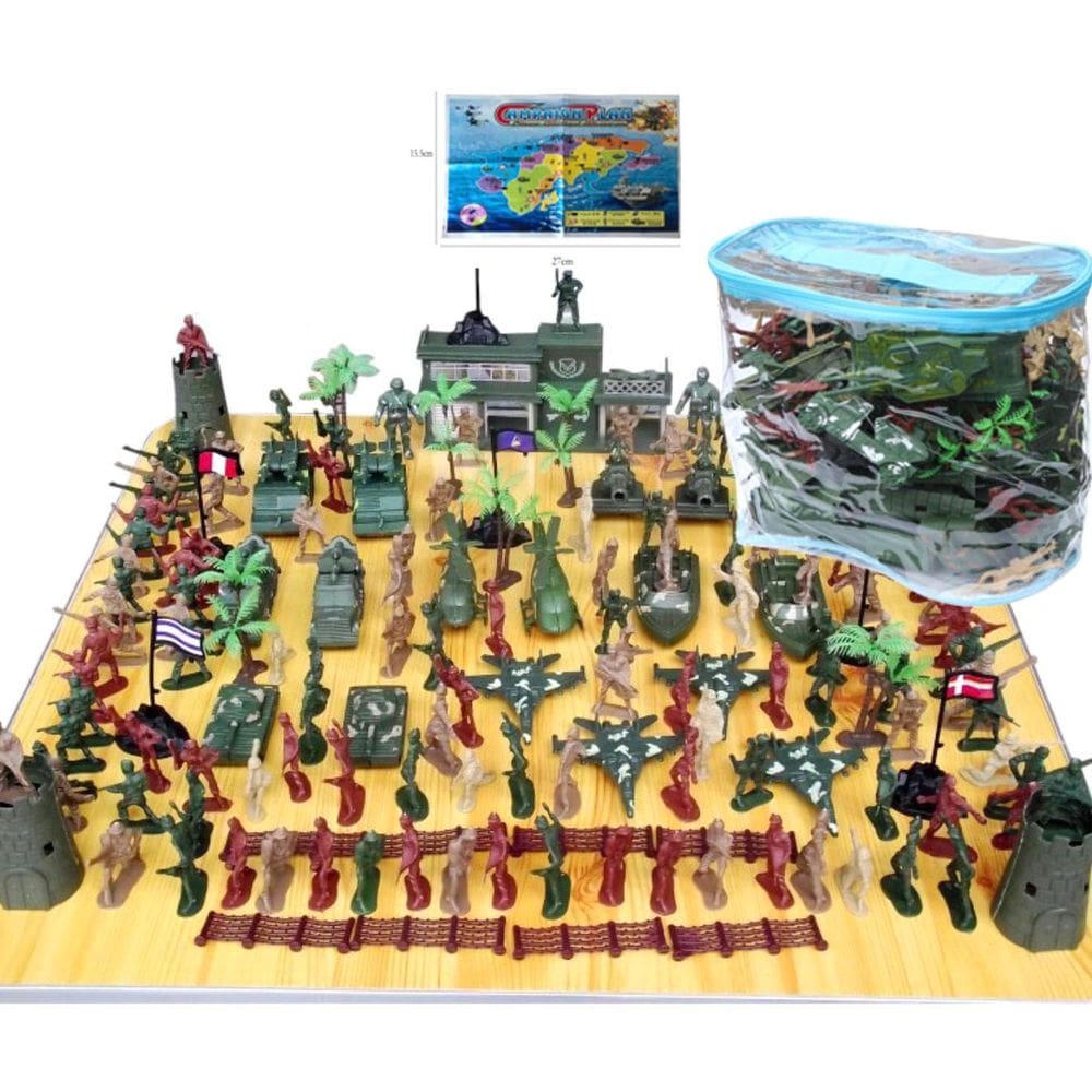 Conjunto Toy Soldiers da Segunda Guerra Mundial, 146 unidades com bonecos e acessórios