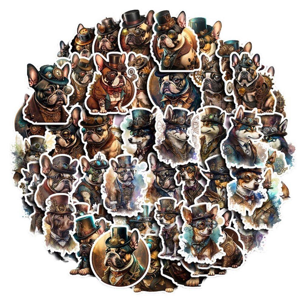 Pacote de adesivos Steampunk Big Dog Anime, 50 unidades para laptop