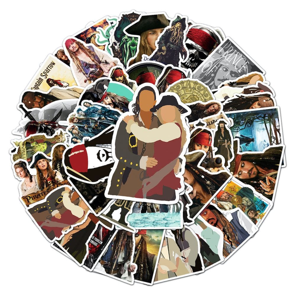 Adesivos Pirates of Caribbeans Anime 50 unidades de vinil PVC