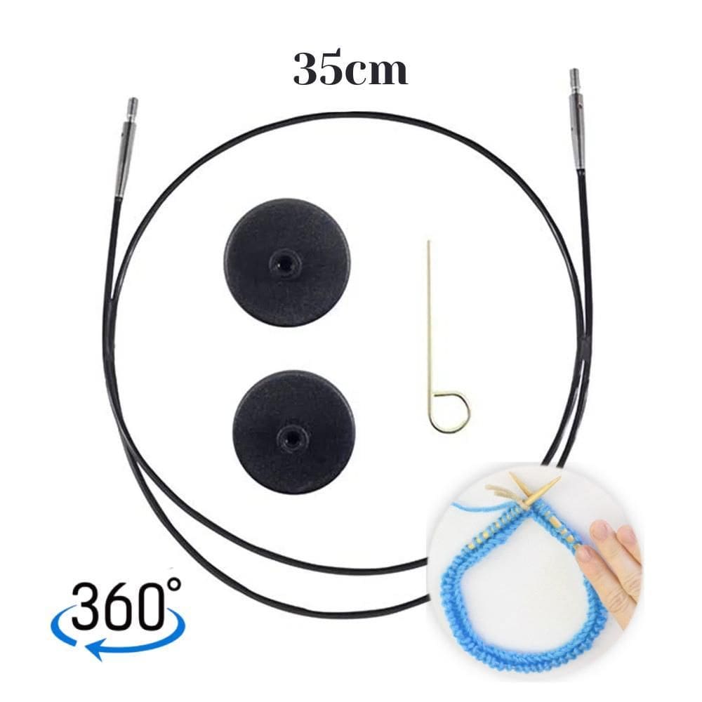 Cabo Agulha Circular Intercambiável 360º Black Silver