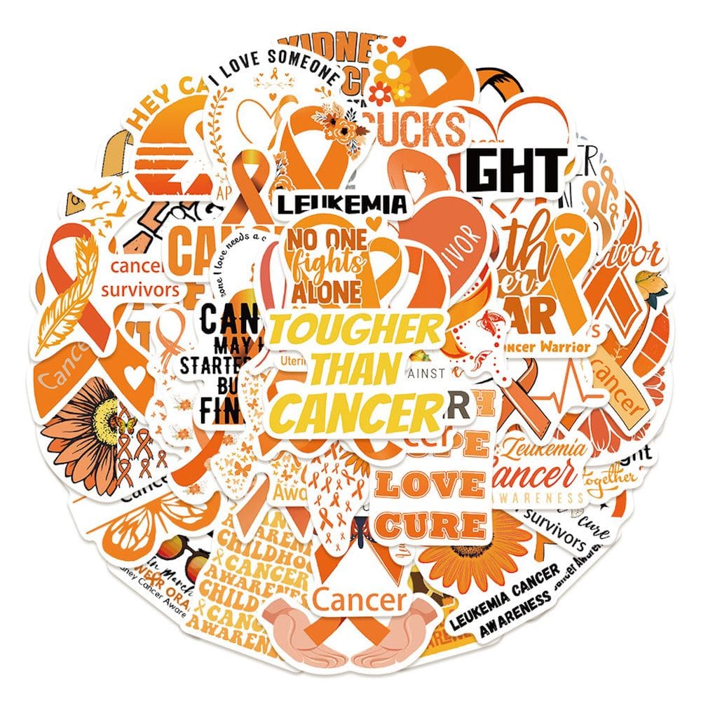 Pacote de adesivos Leucemia Cancer Awareness Anime, 50 unidades