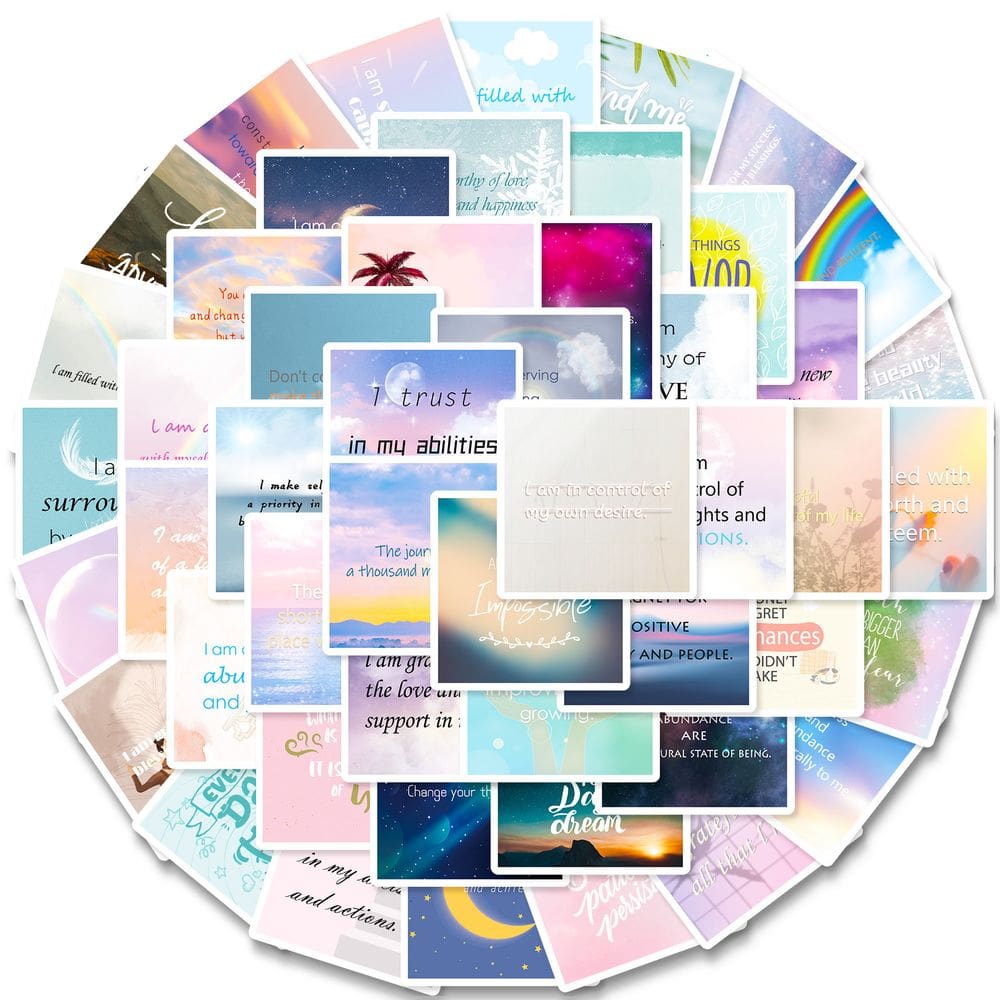 Pacote de adesivos Celebrity Quote Anime, vinil impermeável, 50 unidades