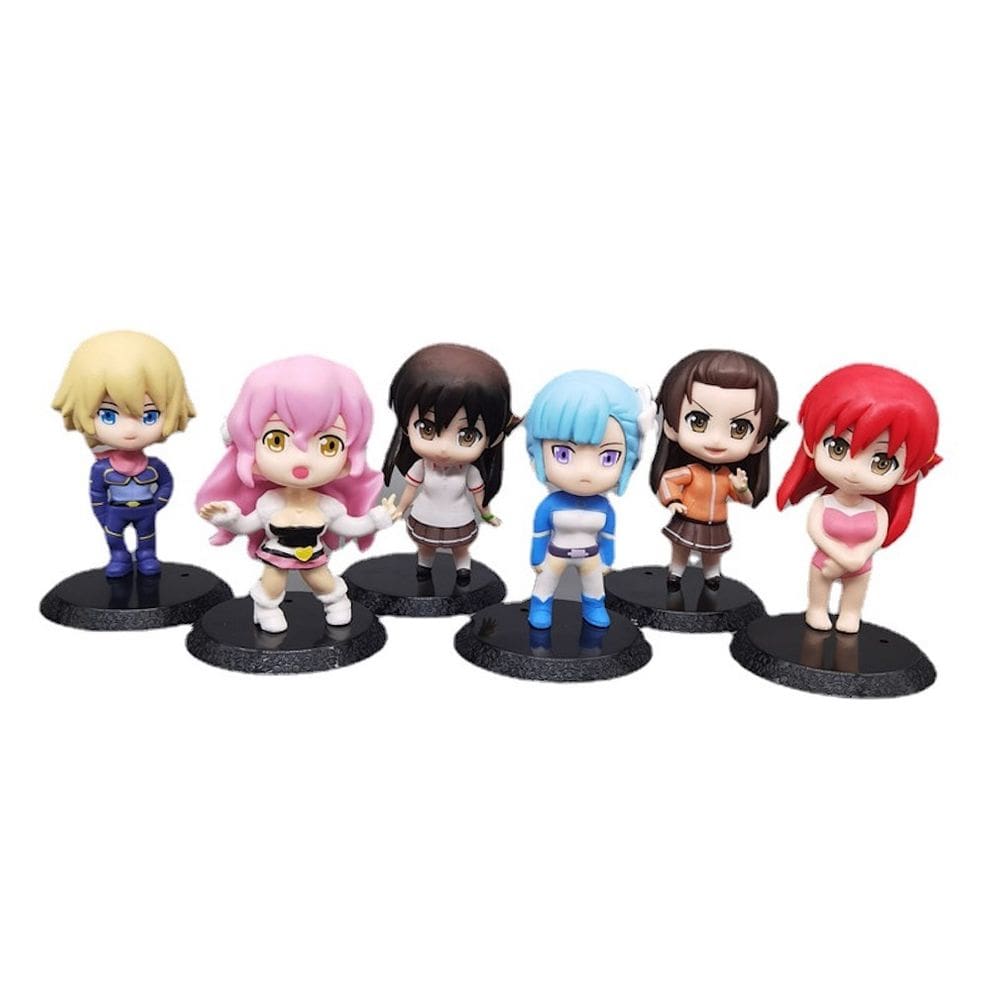 Coleção de brinquedos de figuras de anime, 6 peças, modelo Dengeki Bunko