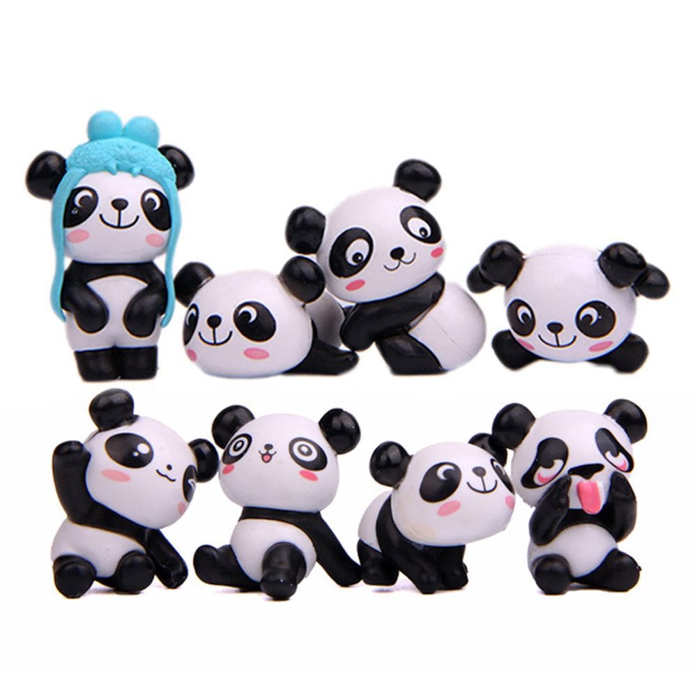 Coleção Figure Toy Cute Anime Panda, 8 peças de PVC de 4,3 cm