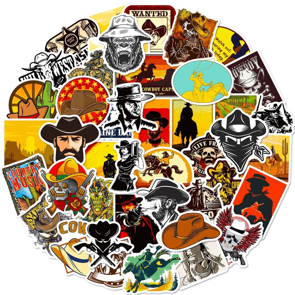 Pacote de adesivos Western Elements Series Of Imminent Death x50