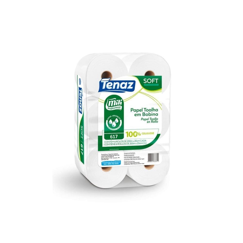 Bobina Tenaz Soft Slim 20G 6 Rolos 200Mx19Cm - Mili
