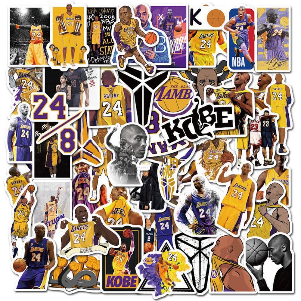 Pacote de adesivos Kobes Bryants Anime 200 unidades de 3-8 cm