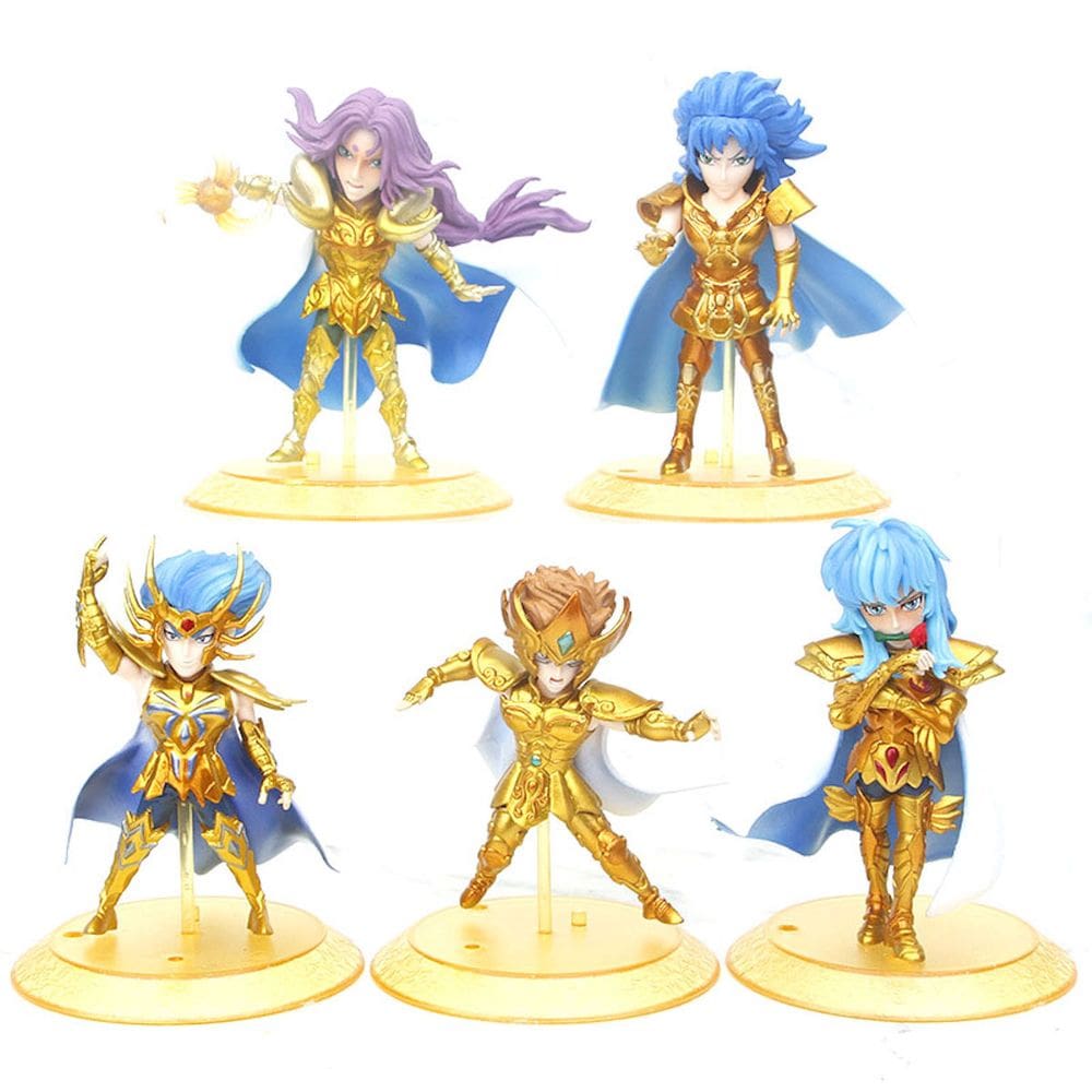 Boneco colecionável, 5 unidades/lote, anime Golds Saints Seiyas