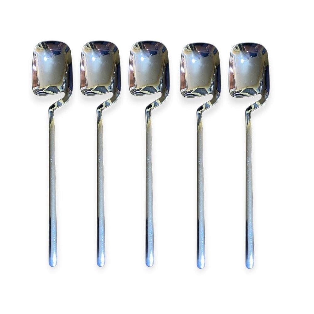 Kit 12 Colheres Sobremesa Suspensa Prata Descartáveis 14Cm