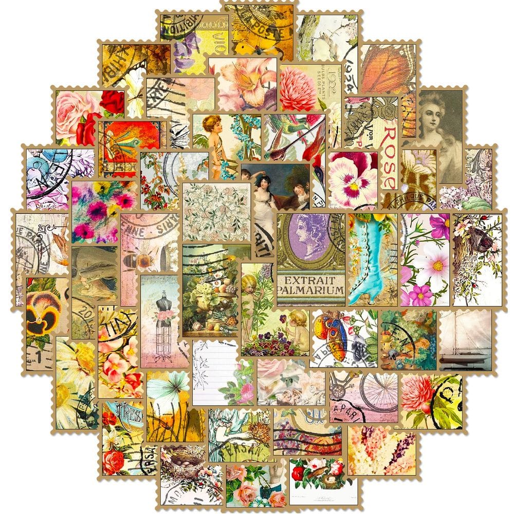 Pacote de adesivos Butterfly Stamp Anime, vinil impermeável, 50 unidades