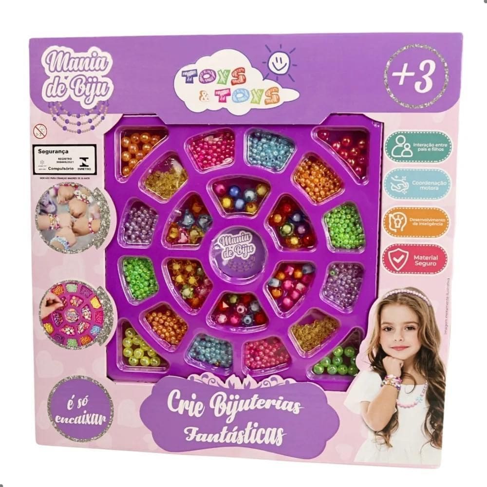 2X Kit Para Fazer Pulseira Miçangas Infantil Bijuteria 800 P
