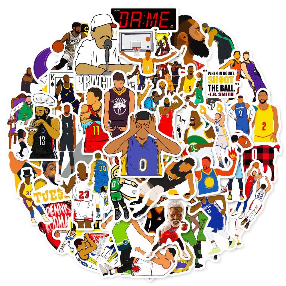 Pacote de adesivos Basketball Memes Anime, vinil impermeável, 50 unidades