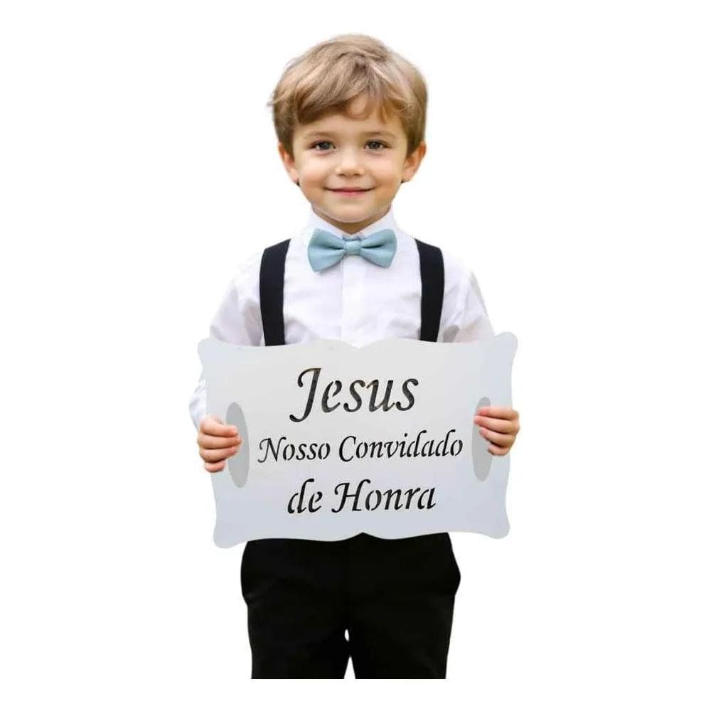 2X Plaquinha Casamento Entrada Jesus Nosso Convidado De Honr