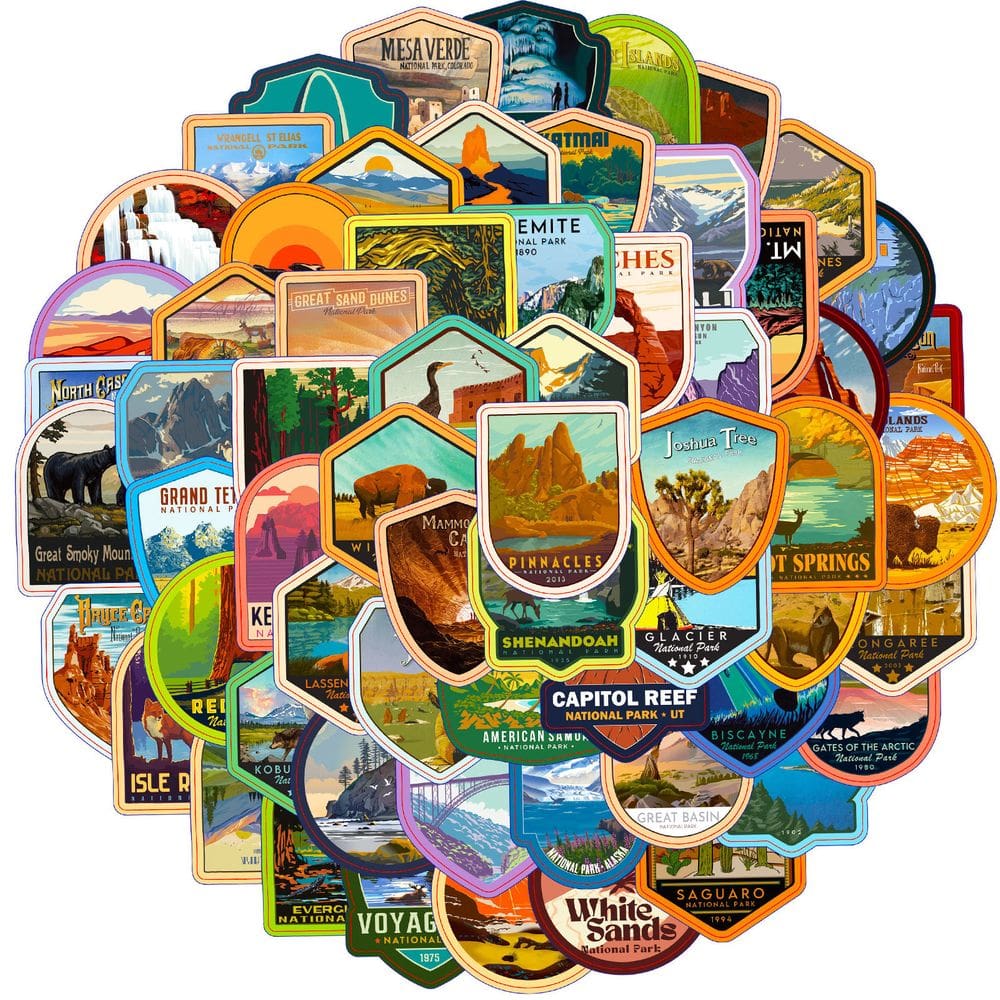 Pacote de adesivos National Park Anime, vinil impermeável, 50 unidades
