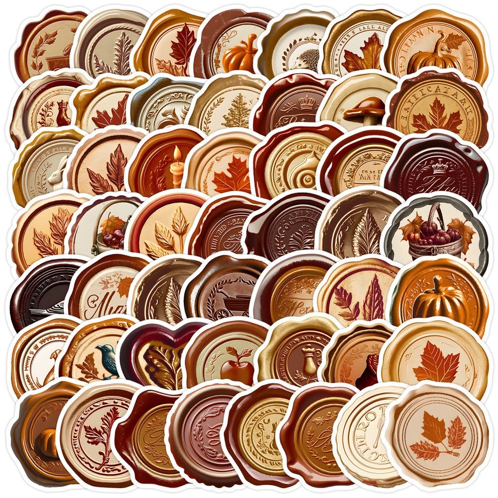 Adesivos Autums Falls Waxs Seals Fussys Waterproof (50 unidades)