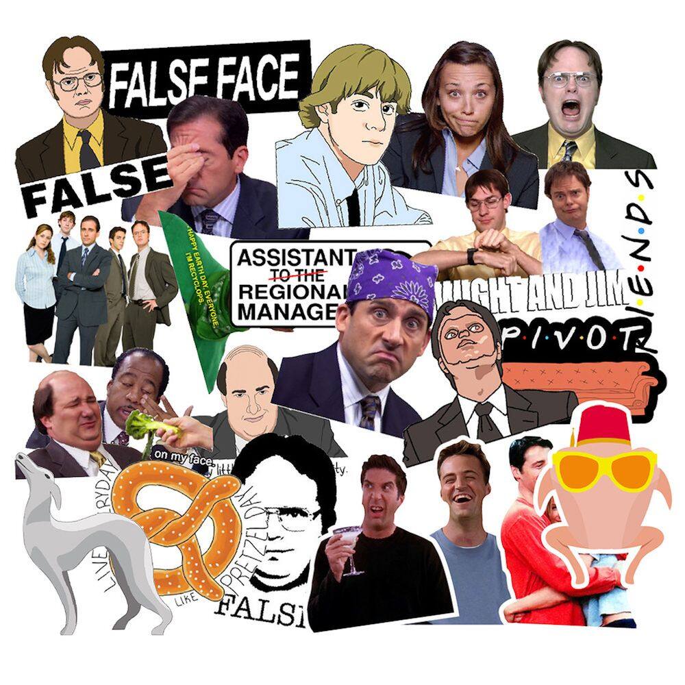 Pacote de adesivos: 100 unidades, anime, desenho animado decorativo de rosto falso