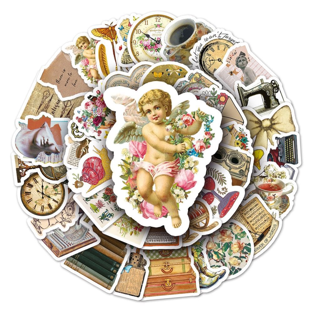 Pacote de adesivos Retro Object Anime 50 unidades decorativas de 4 a 8 cm