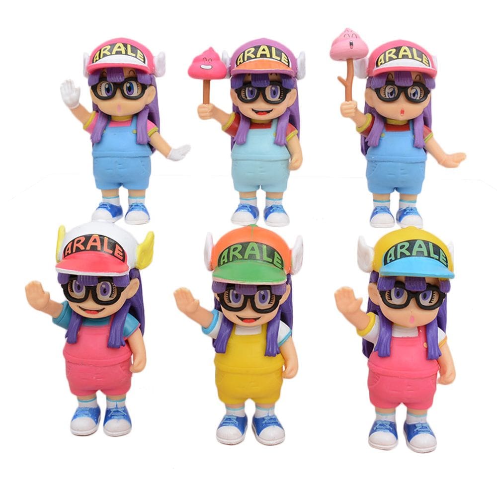 Figura de ação Slumps Arales Anime 9 cm, PVC, 6 unidades/lote, colecionável