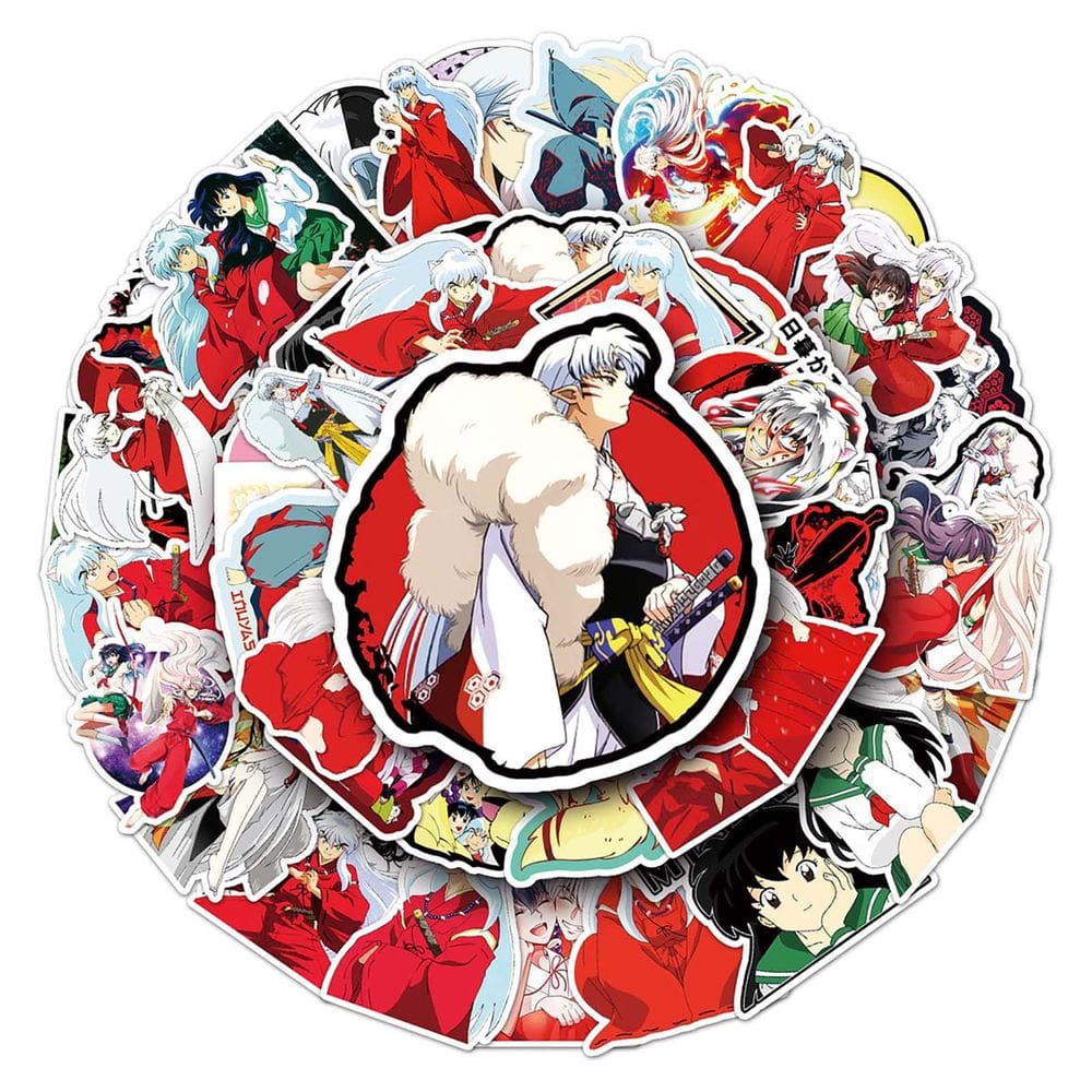 Adesivos Inuyashas Anime, vinil impermeável, pacote de 50 unidades