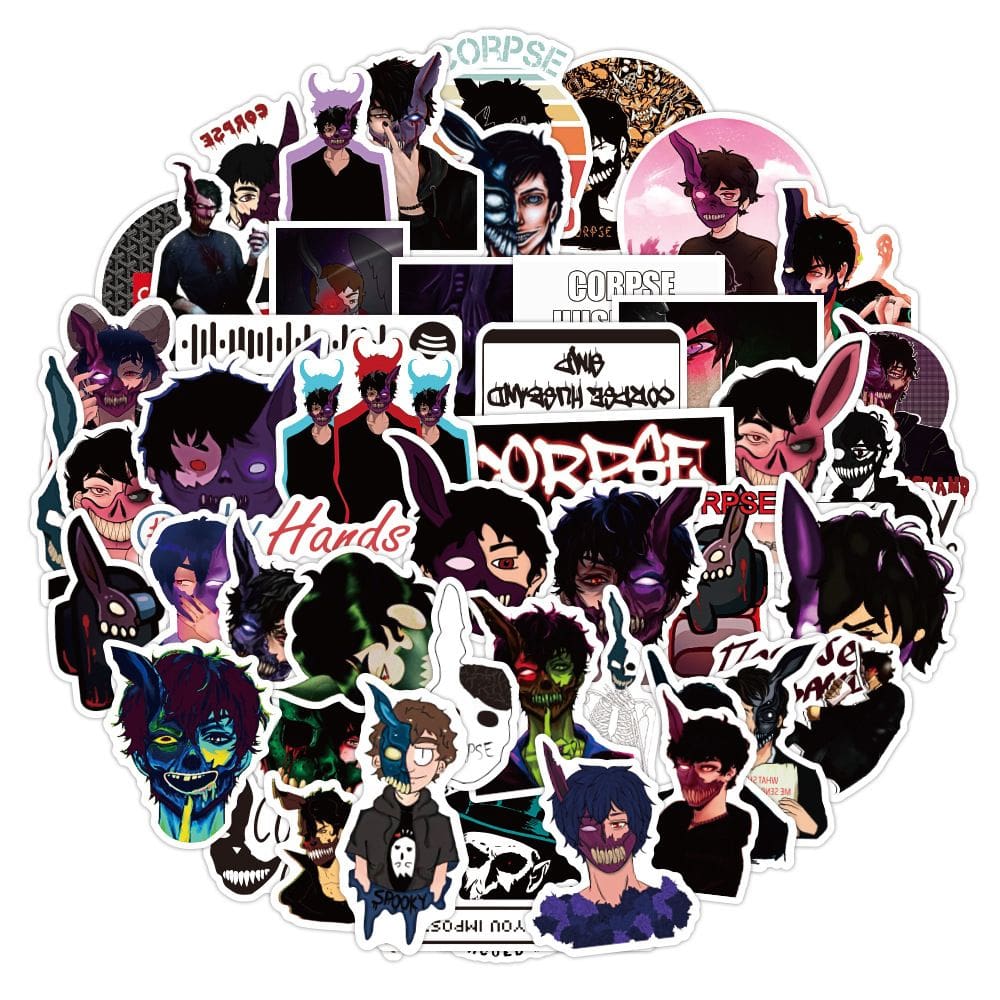 Pacote de adesivos Corpse Anime, vinil impermeável, 50 unidades de 4-7 cm