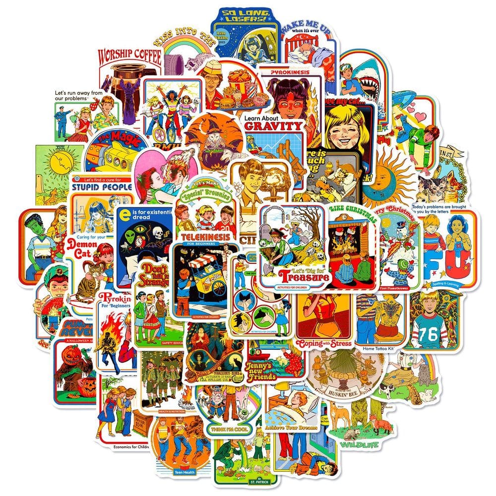 Pacote de adesivos Retro Gothic Anime impermeável, 50 unidades