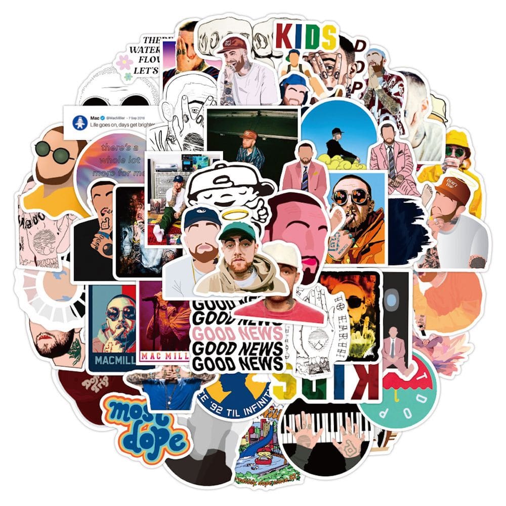 Pacote de adesivos Macs Millers Anime Waterproof Vinyl 50 unidades