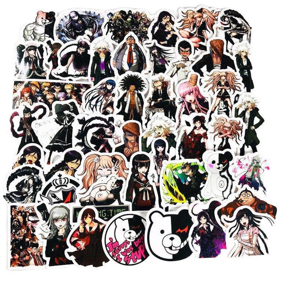 Pacote de adesivos Danganronpa Anime Waterproof Vinyl 50 unidades